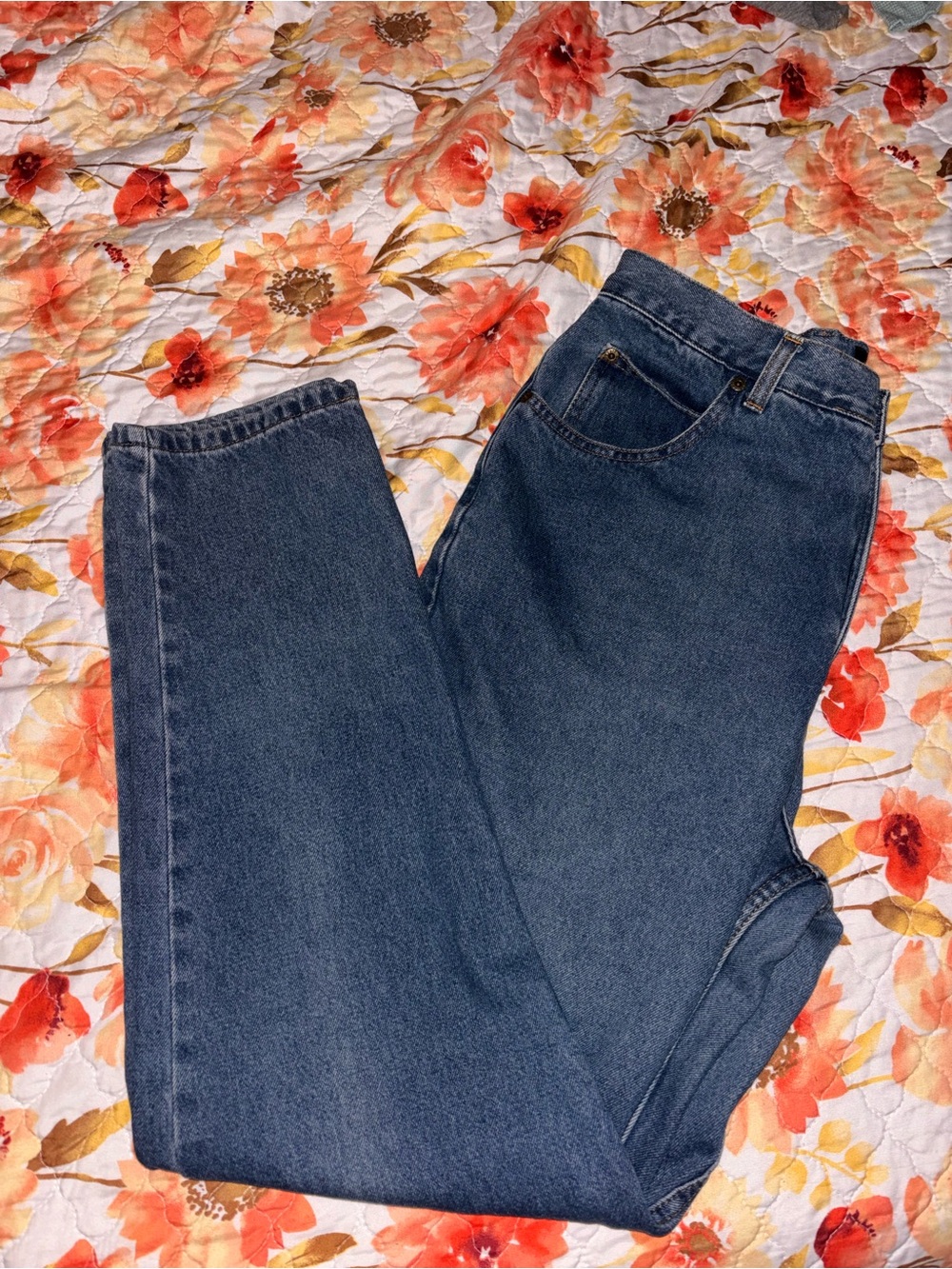 Eddie Bauer womens Straight-Leg Dark Blue Jeans